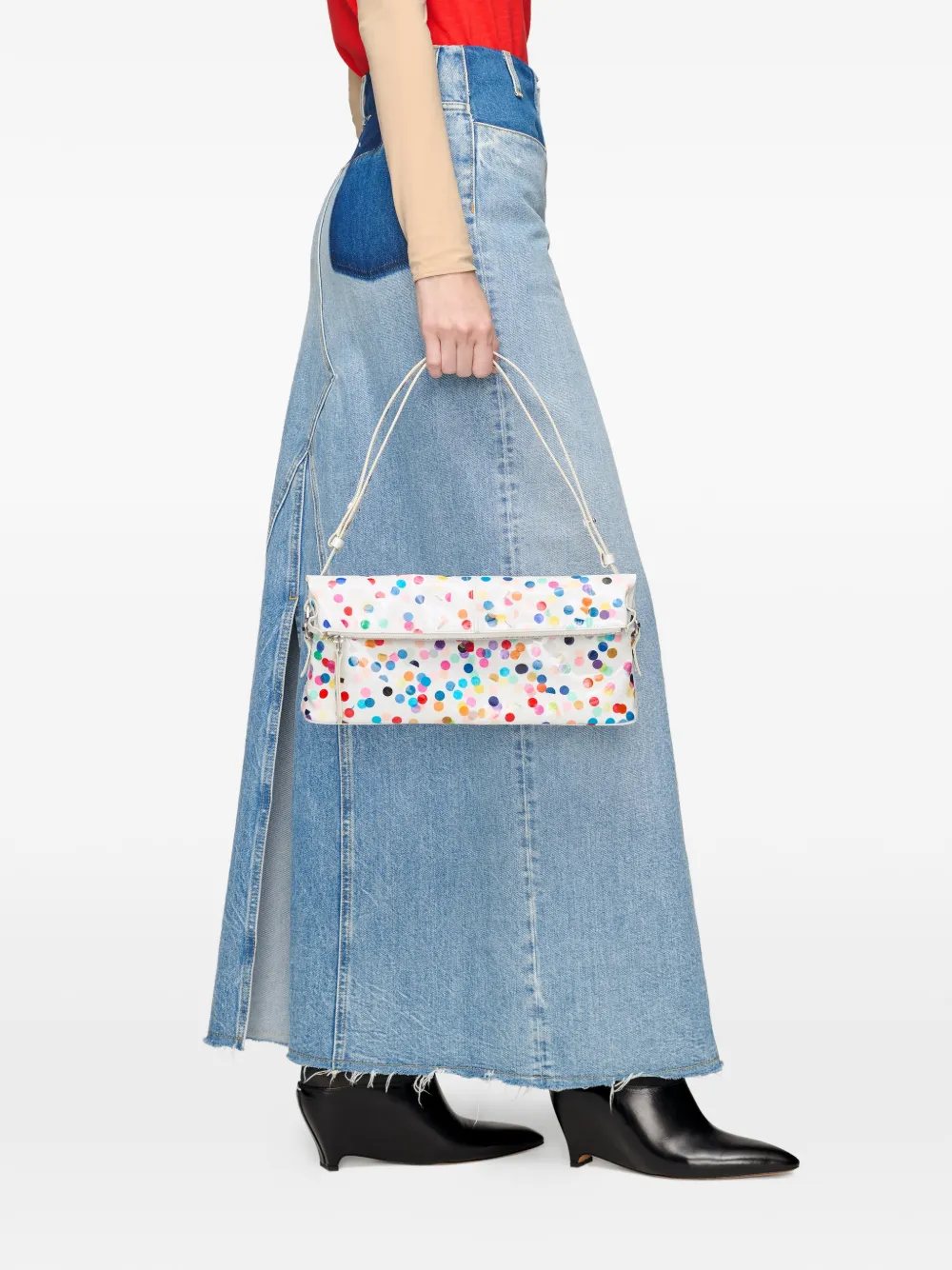 Maison Margiela 5AC buidel met confettiprint Wit