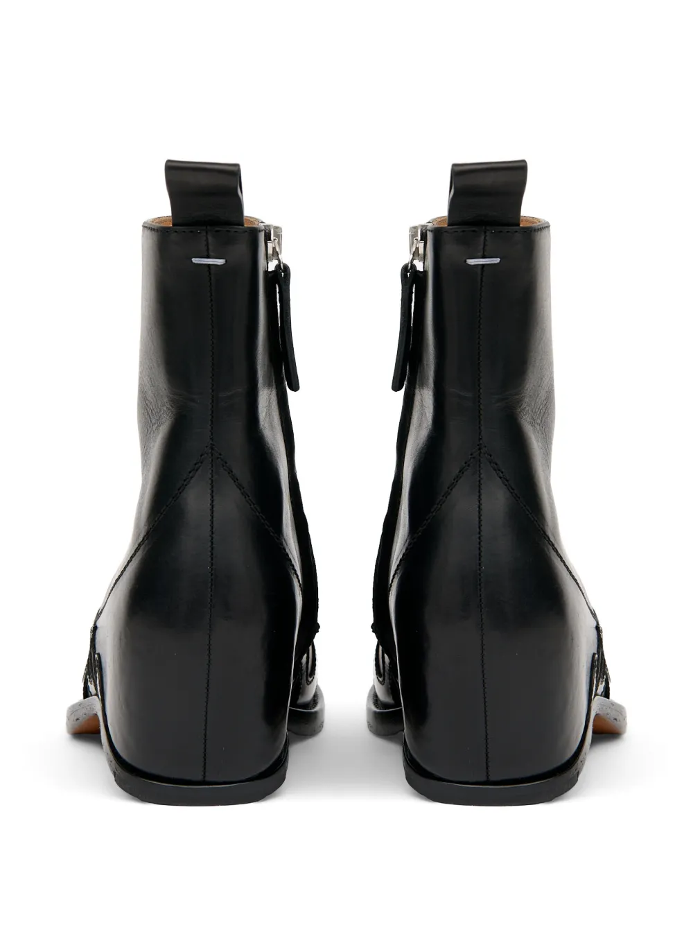 Maison Margiela flame-embroidered cowboy boots Zwart
