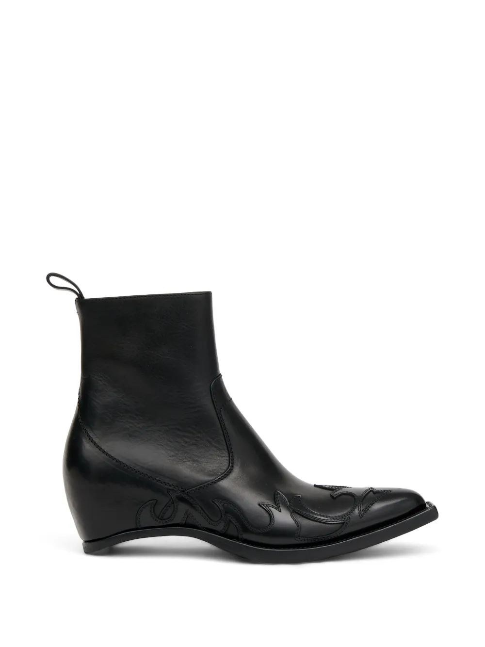 Maison Margiela flame-embroidered cowboy boots Zwart