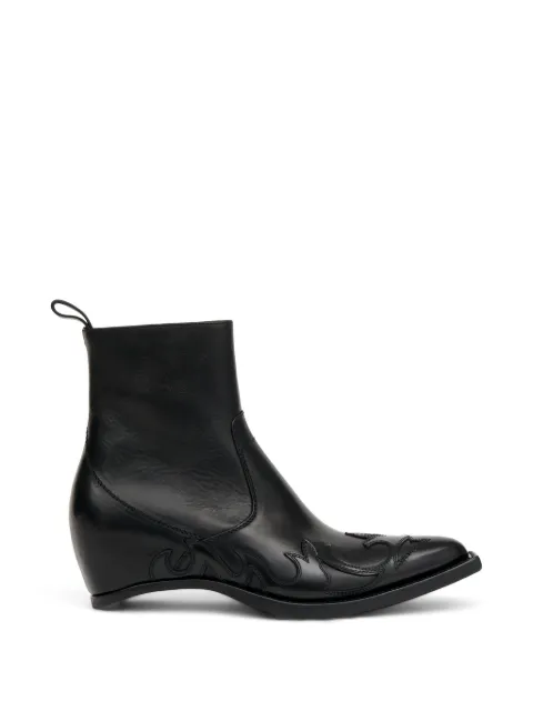 Maison Margiela cowboystøvler med flammebroderi
