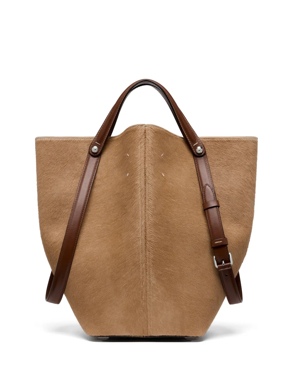 Maison Margiela calf hair tote bag - Marrone