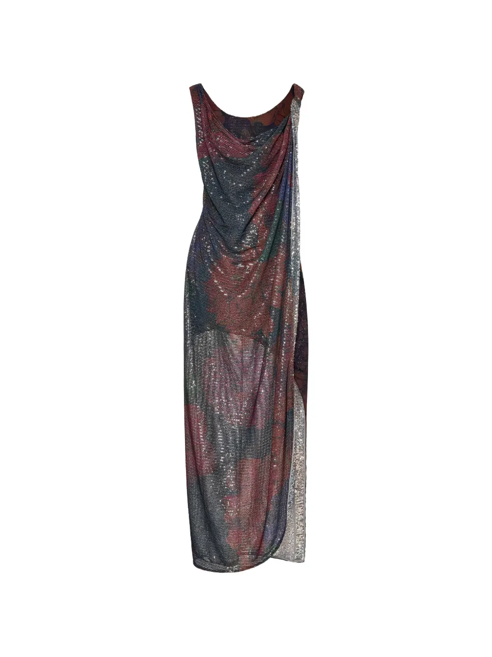 Maison Margiela sequin-embellished draped maxi dress - Blue