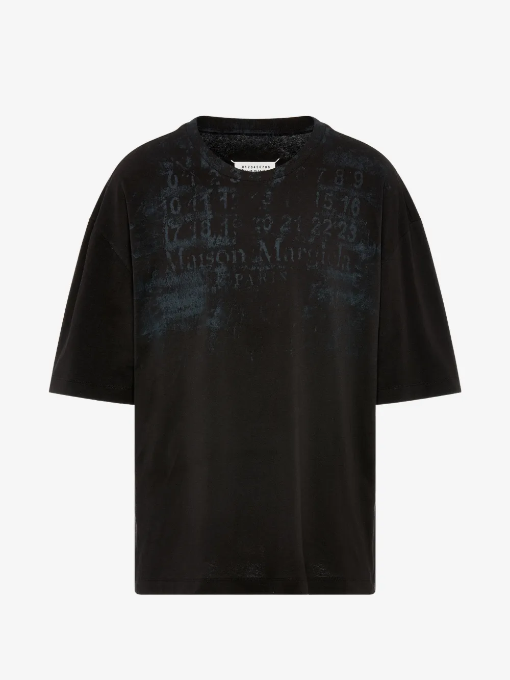 Maison Margiela 로고 프린트 오버사이즈 티셔츠 | 블랙 | Image 1