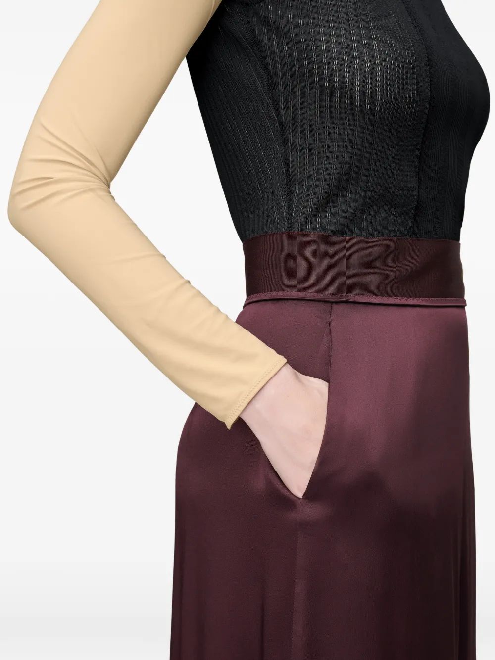 Maison Margiela Satijnen midi-rok Rood