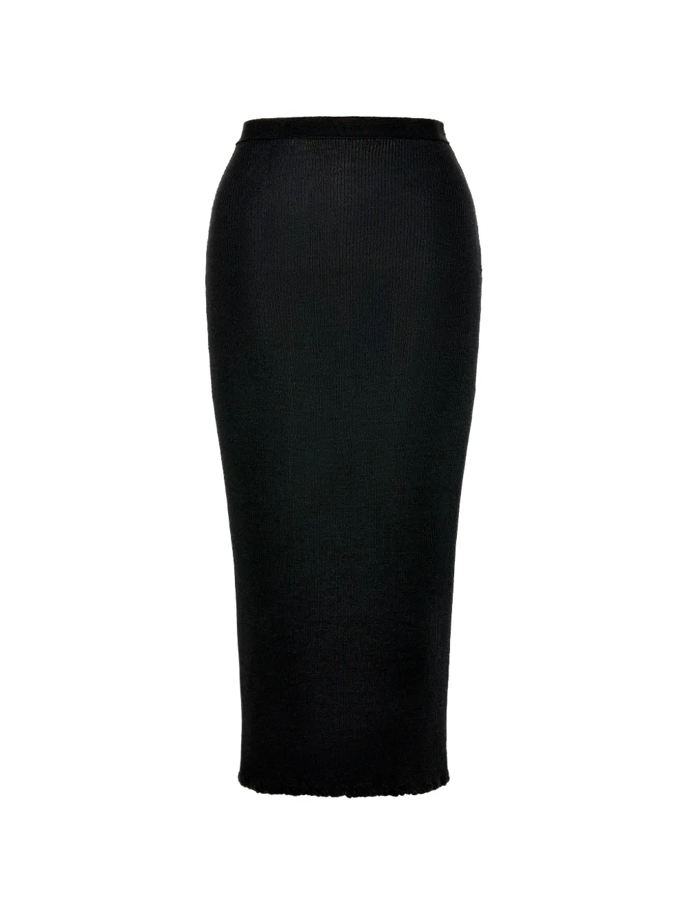 Maison Margiela Twist Finishing ribgebreide midi-rok Zwart