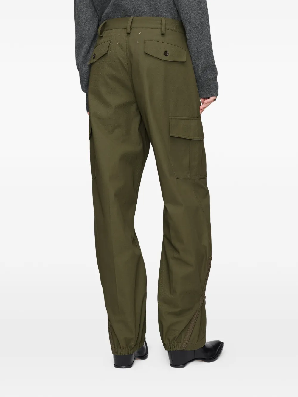 Maison Margiela Straight broek met stiksels Groen