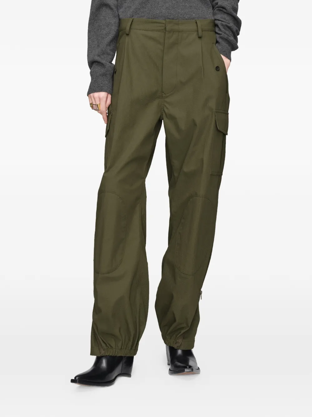 Maison Margiela Straight broek met stiksels Groen