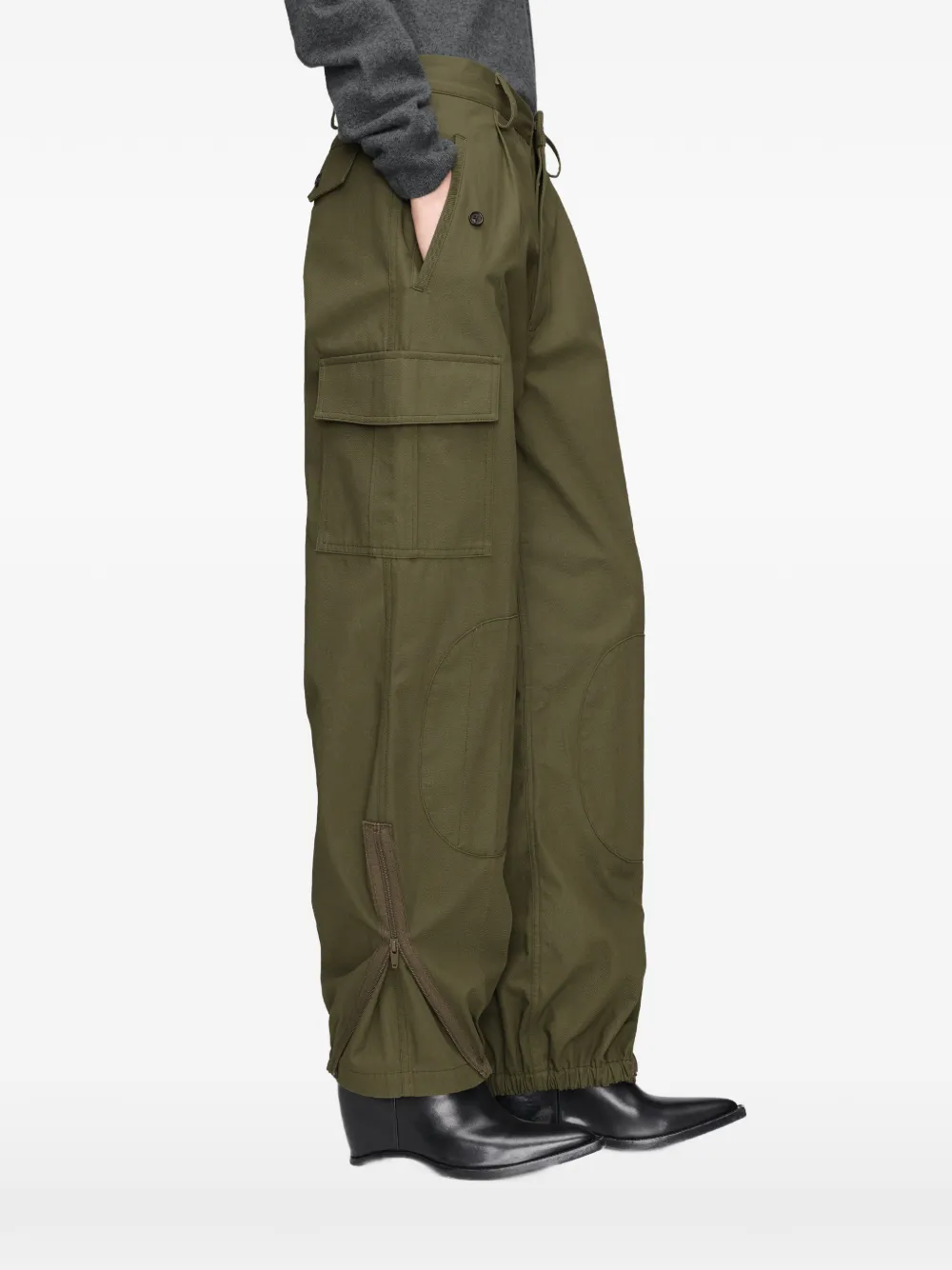 Maison Margiela Straight broek met stiksels Groen