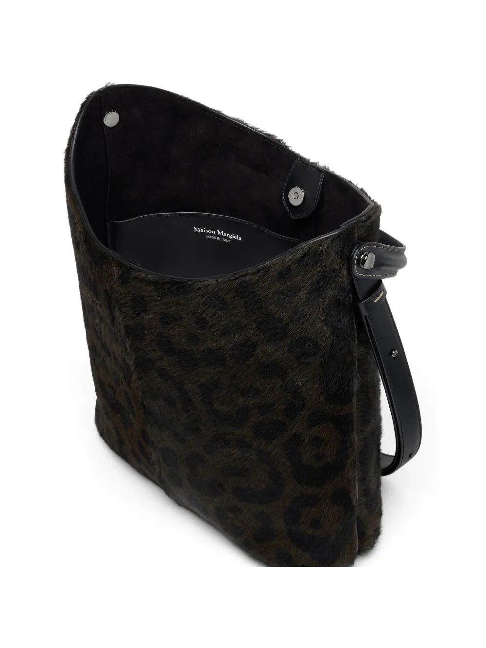 Maison Margiela Shopper met luipaardprint en kalfshaar Bruin