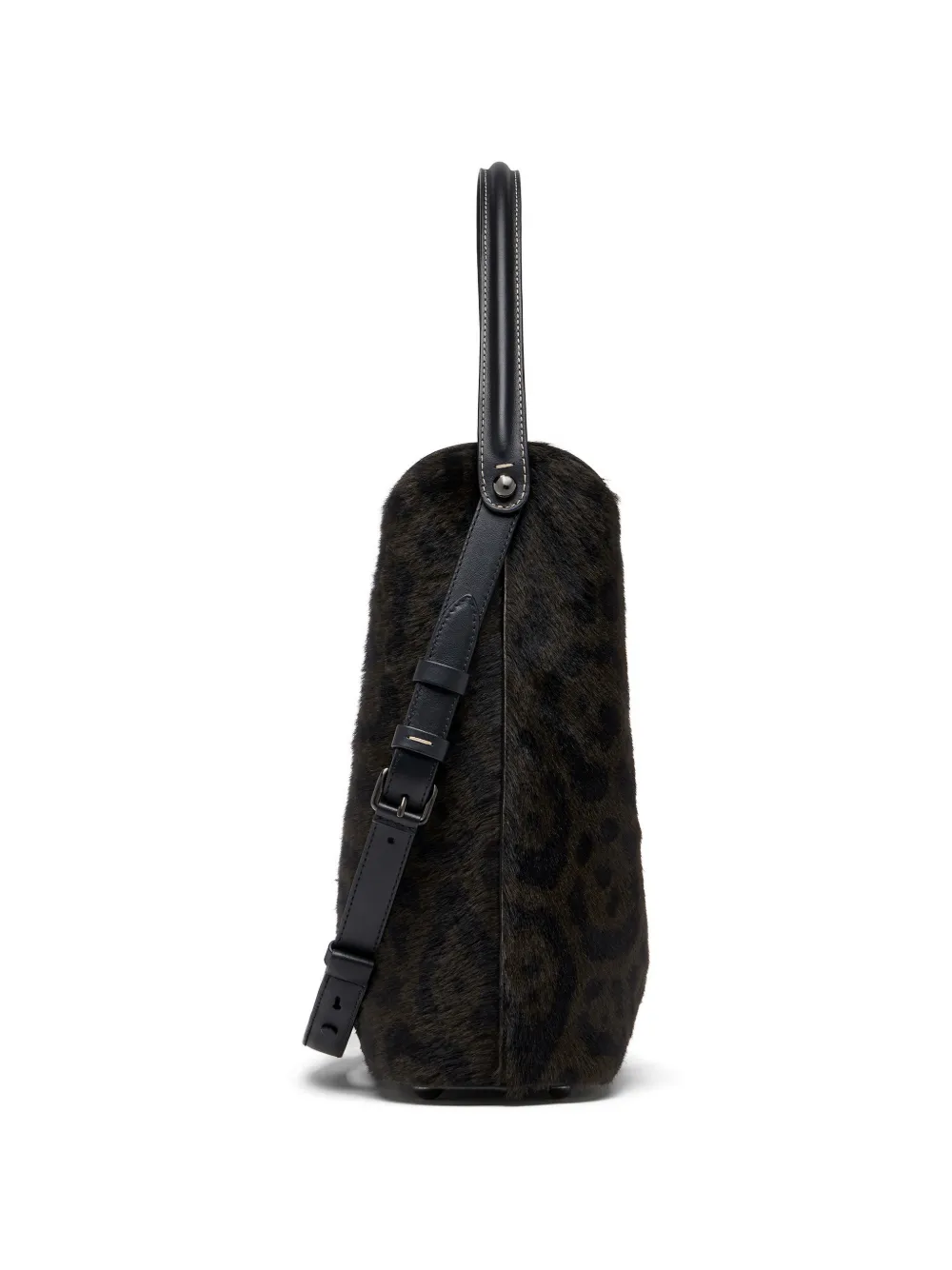 Maison Margiela Shopper met luipaardprint en kalfshaar Bruin