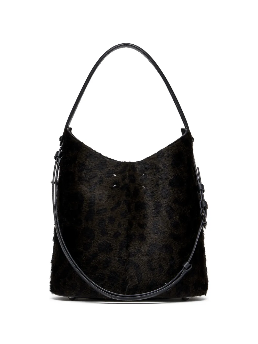 Maison Margiela leopard-print calf-hair tote bag - Marrone