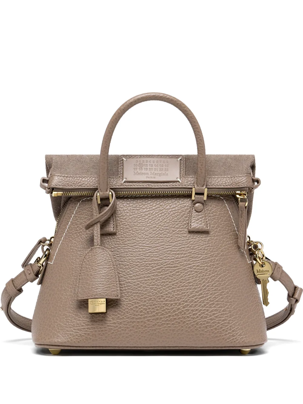 Maison Margiela 5AC Classique Mini textured leather tote bag - Brown