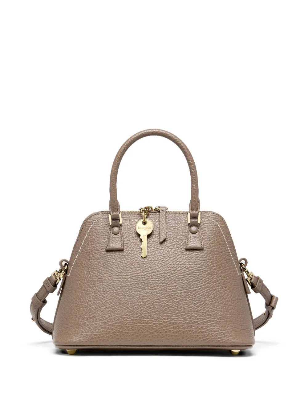 Maison Margiela 5AC Classique kleine leren shopper met textuur Bruin