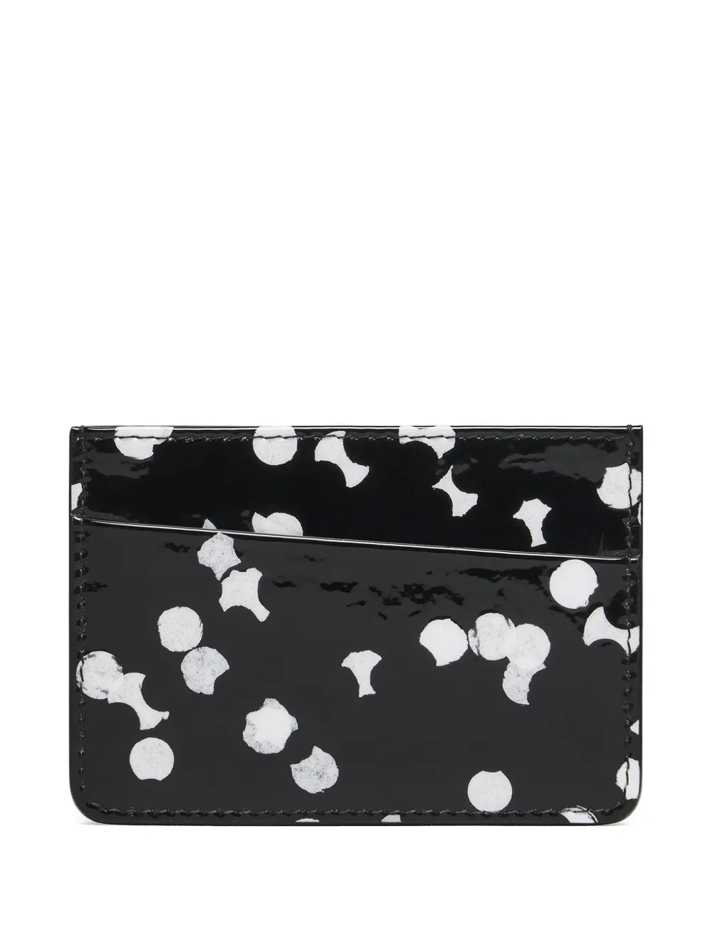 Maison Margiela confetti-print four-stitch card holder - Nero