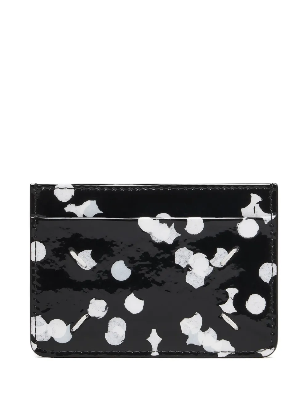 Maison Margiela Pasjeshouder met vier stiksels en print Zwart