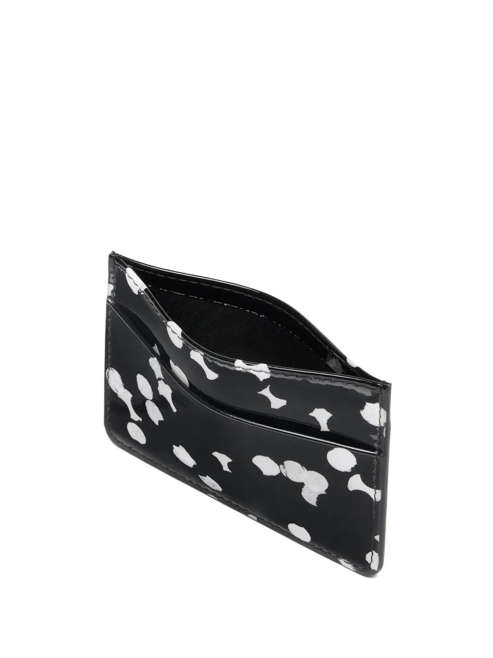 Maison Margiela Pasjeshouder met vier stiksels en print Zwart