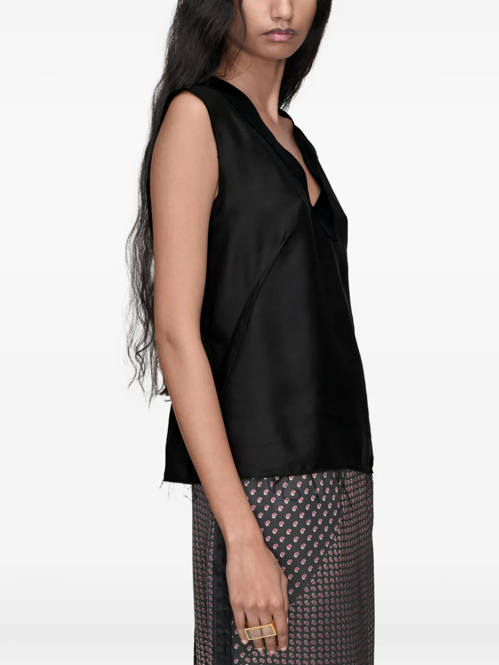 Maison Margiela Bonded Creases mouwloze top Zwart