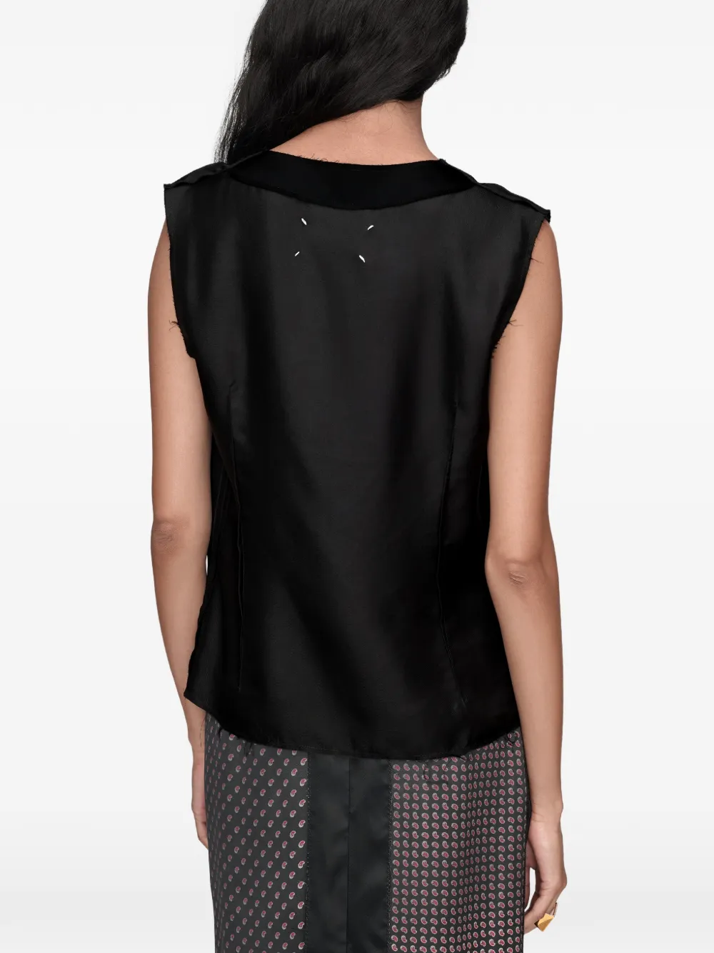 Maison Margiela Bonded Creases mouwloze top Zwart