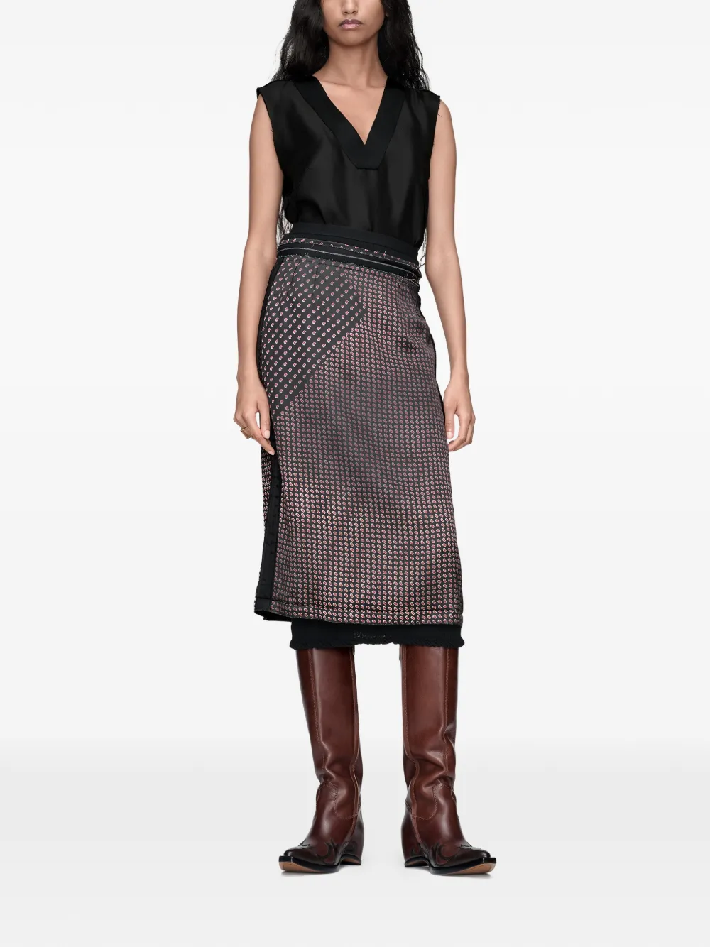 Maison Margiela Bonded Creases mouwloze top Zwart