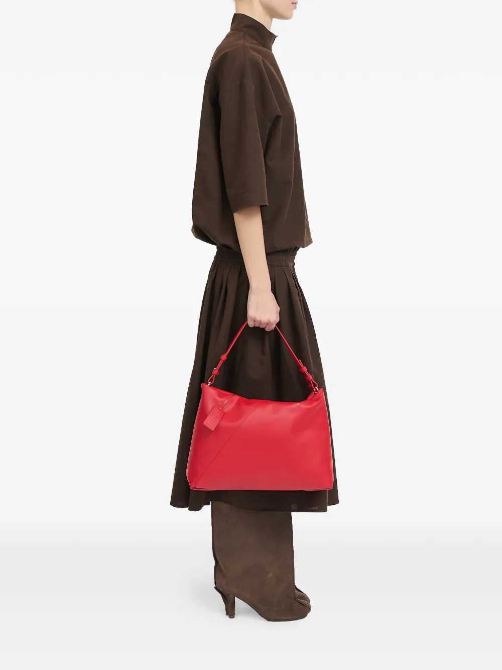 MM6 Maison Margiela Japanese Folded Leather Pochette in Red, view 2