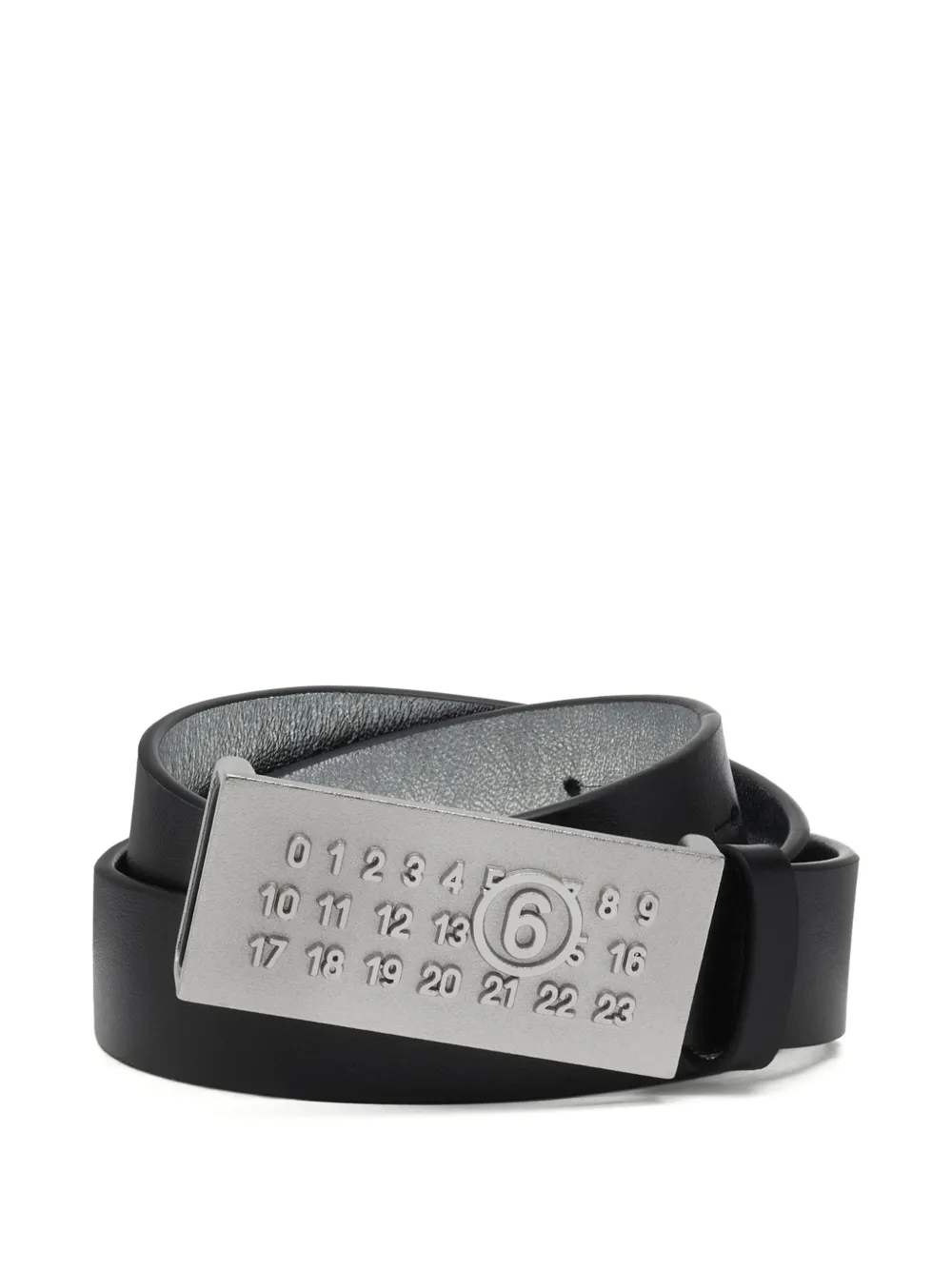 MM6 Maison Margiela Numeric buckle leather belt - Nero