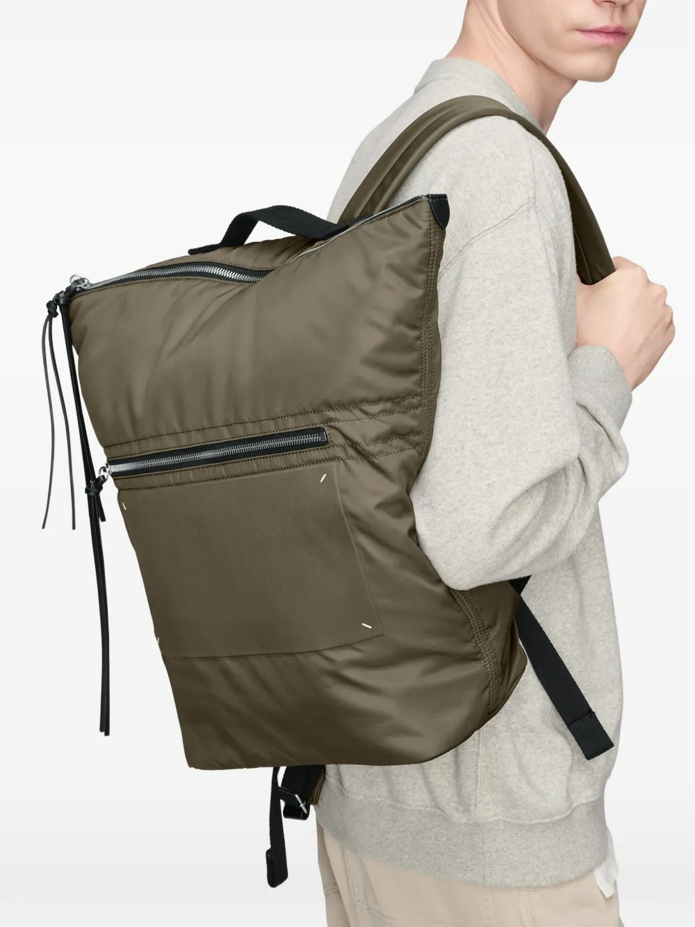 Maison Margiela Rugzak met ritssluiting en vier stiksels Bruin