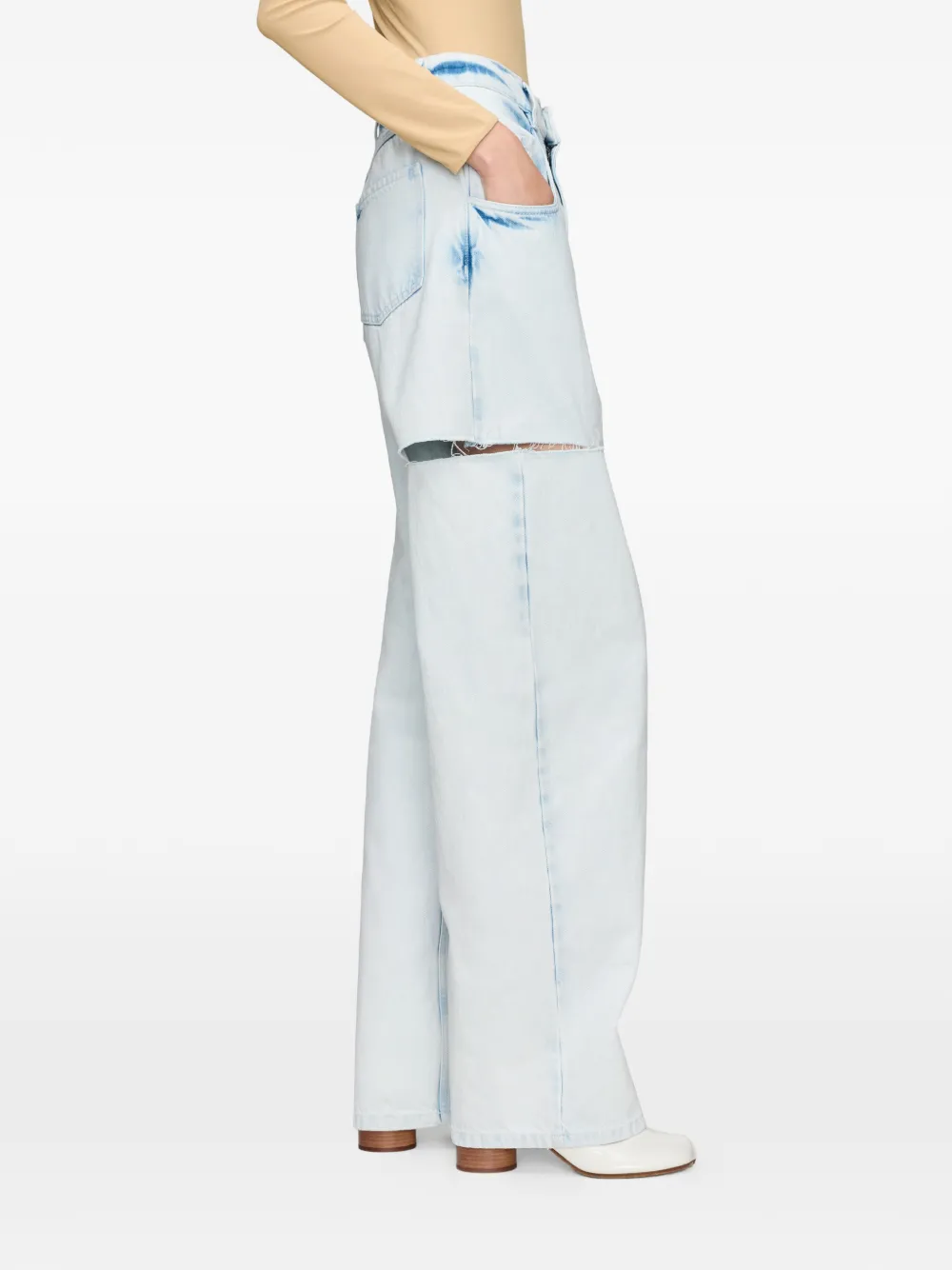 Maison Margiela Slashed jeans met wijde pijpen Blauw