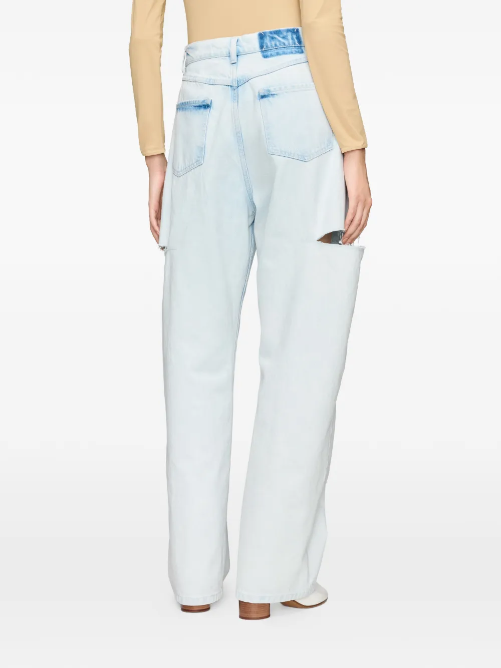 Maison Margiela Slashed jeans met wijde pijpen Blauw