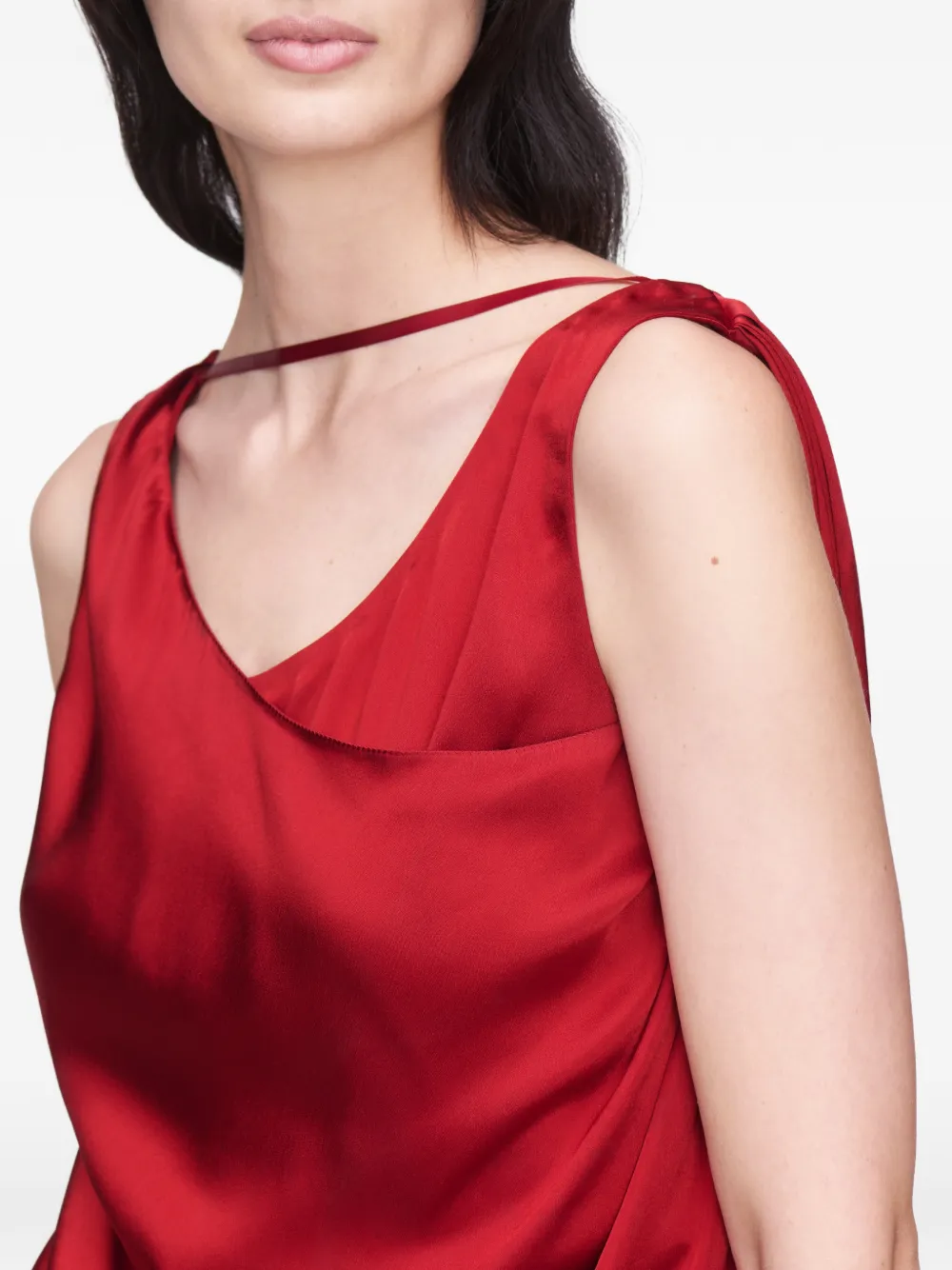 Maison Margiela Gedrapeerde maxi-jurk Rood