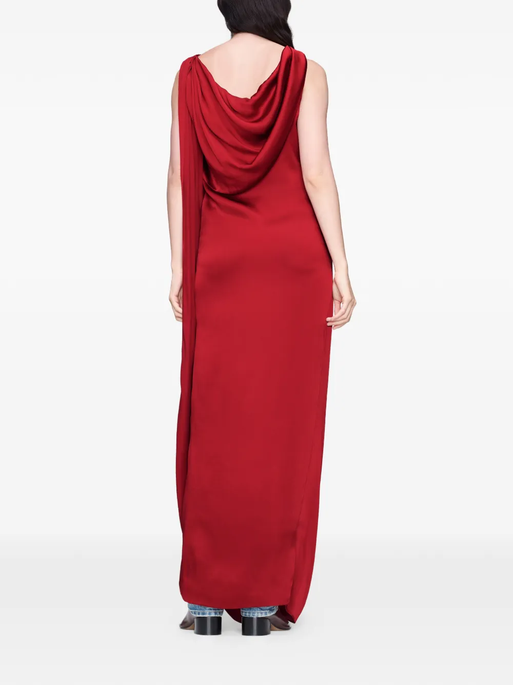 Maison Margiela Gedrapeerde maxi-jurk Rood