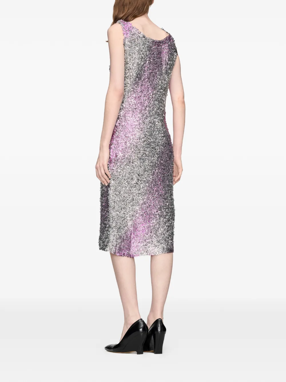 Maison Margiela Foil gestreepte jurk Grijs