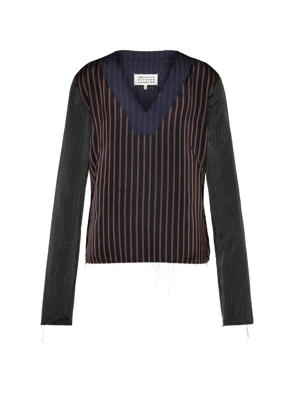 Maison Margiela patchwork pinstripe-pattern top - Marrone