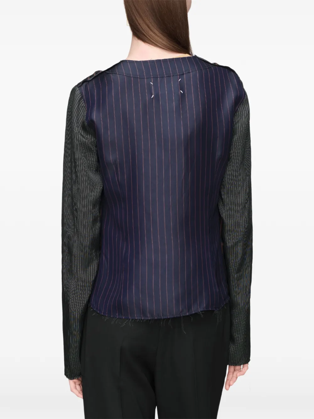 Maison Margiela Patchwork pinstripe-pattern Top | Brown | FARFETCH