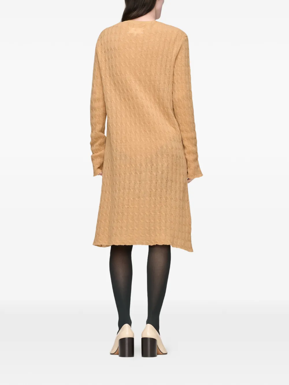 Maison Margiela Gebreide jurk met kabelstiksel Bruin