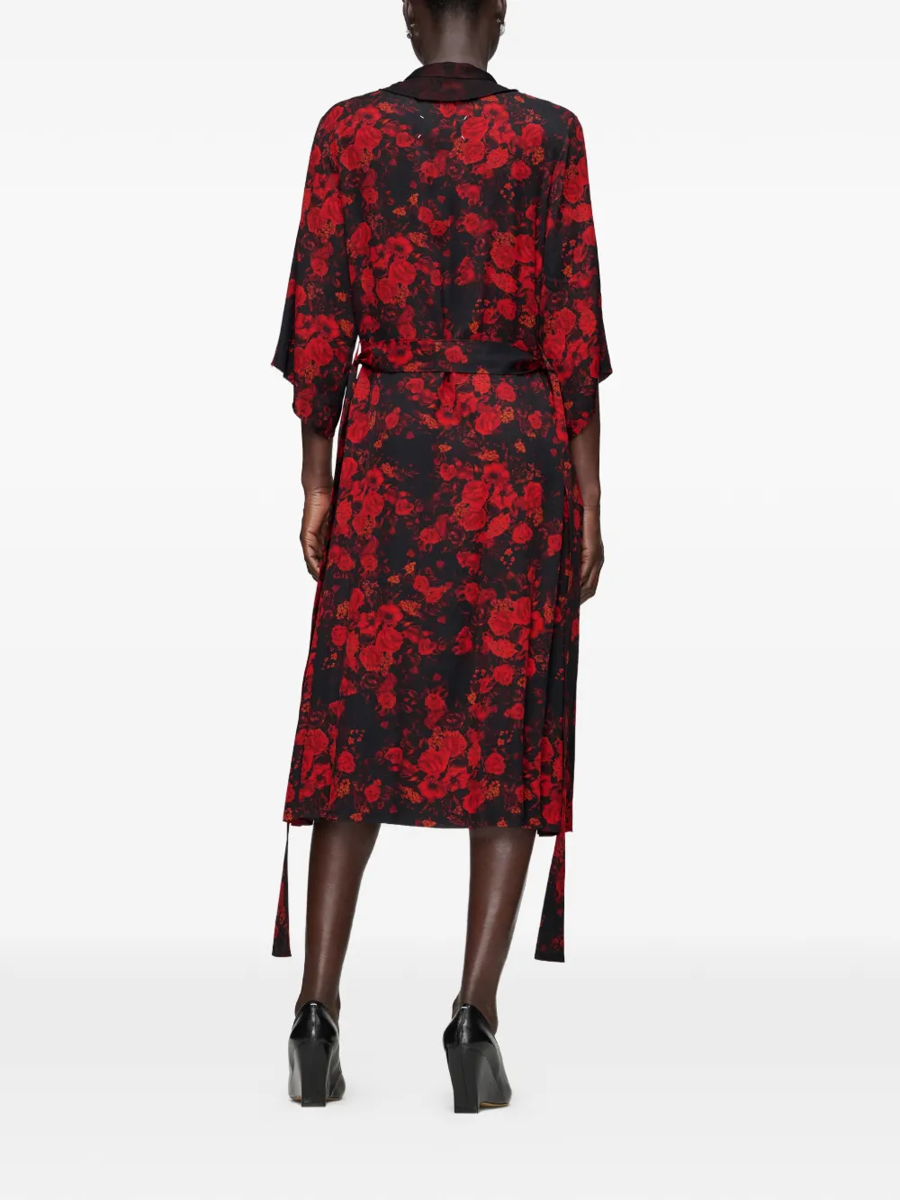 Maison Margiela Midi-jurk met ceintuur Zwart