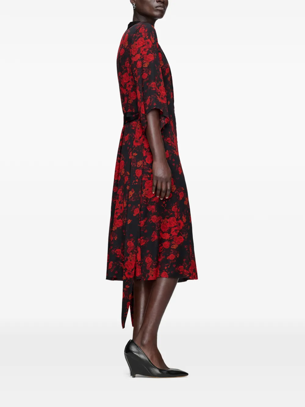Maison Margiela Midi-jurk met ceintuur Zwart
