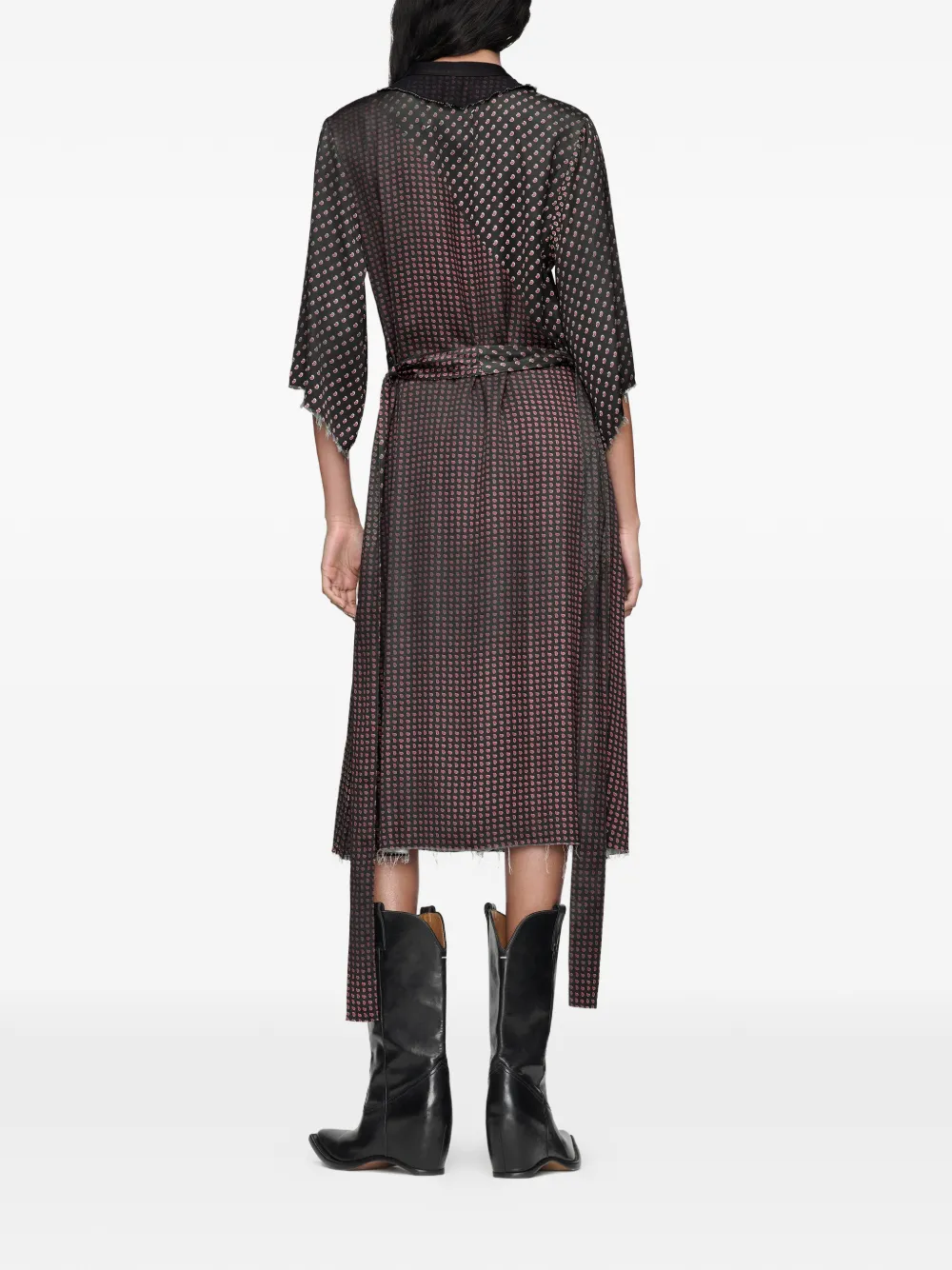 Maison Margiela Midi-jurk met ceintuur Bruin