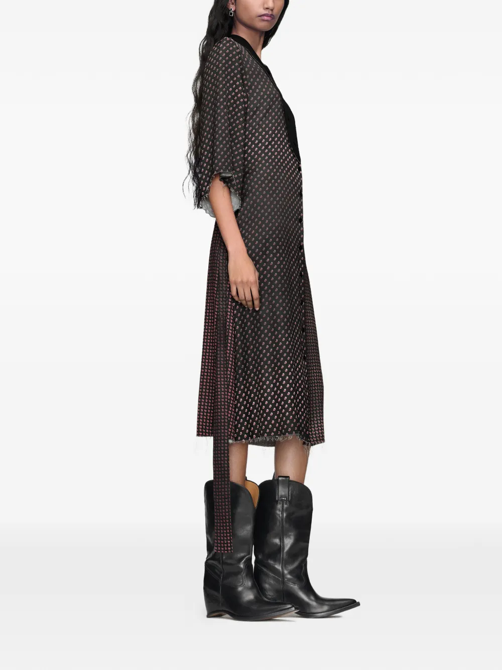 Maison Margiela Midi-jurk met ceintuur Bruin