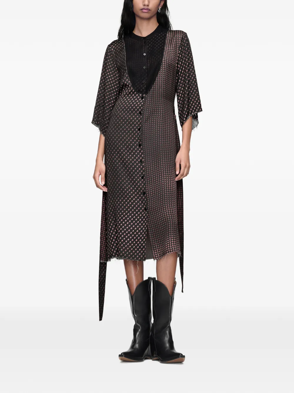 Maison Margiela Midi-jurk met ceintuur Bruin