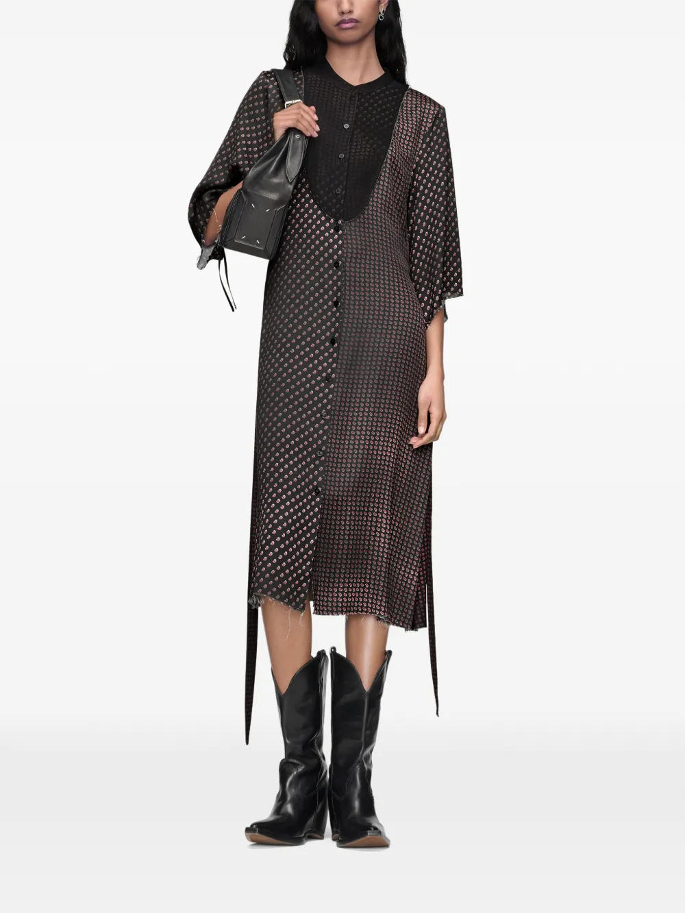 Maison Margiela Midi-jurk met ceintuur Bruin