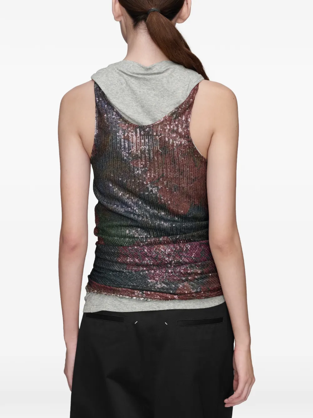 Maison Margiela Gedrapeerde top met print Groen