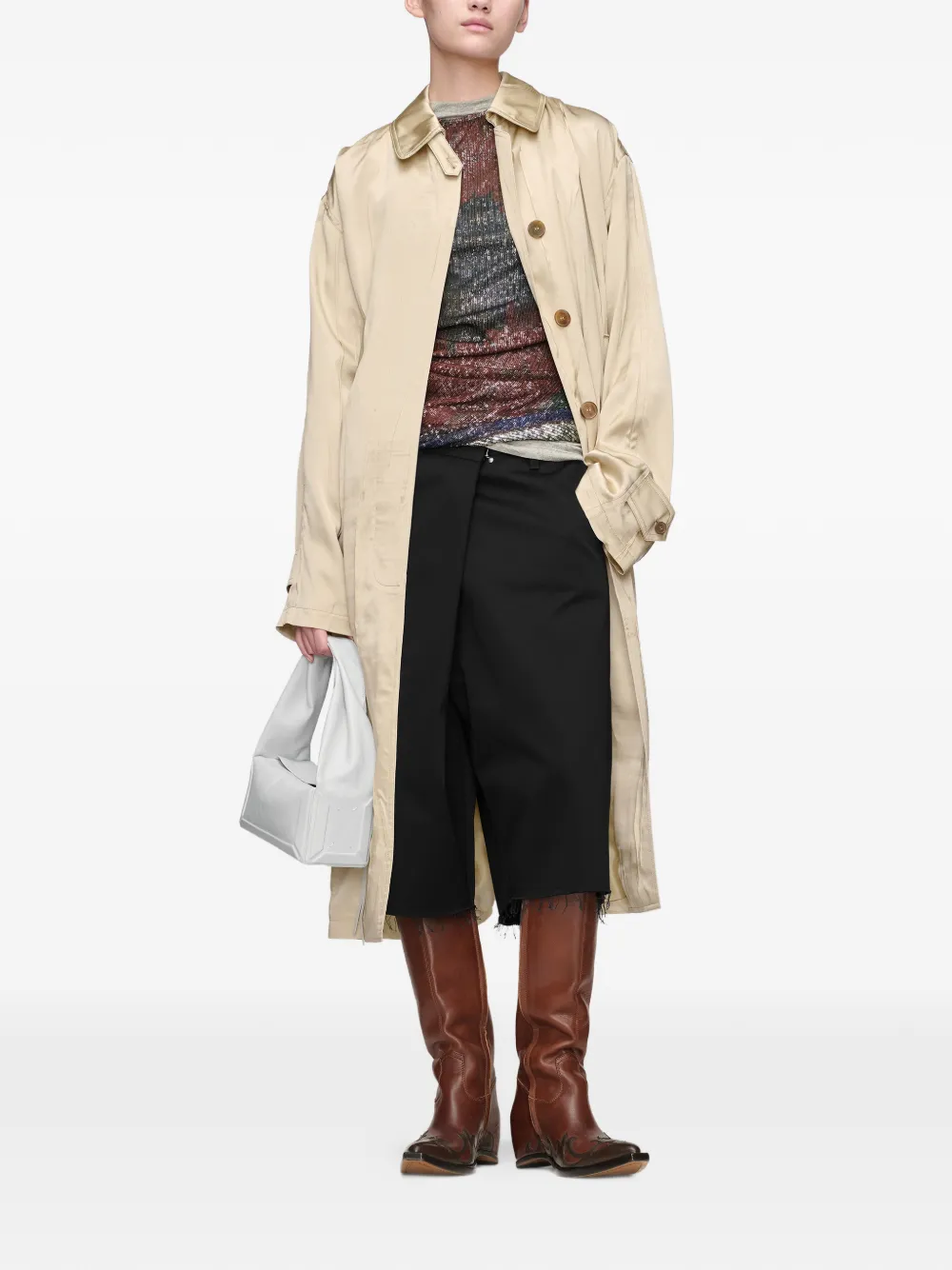 Maison Margiela Gedrapeerde top met print Groen