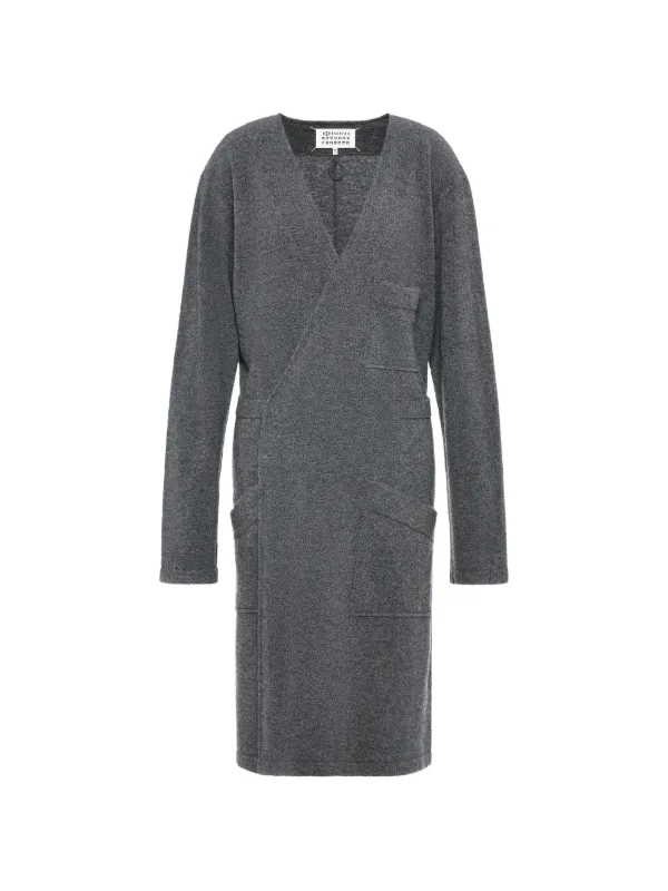 Maison Margiela Wrap-style Knitted Cardigan in Grey