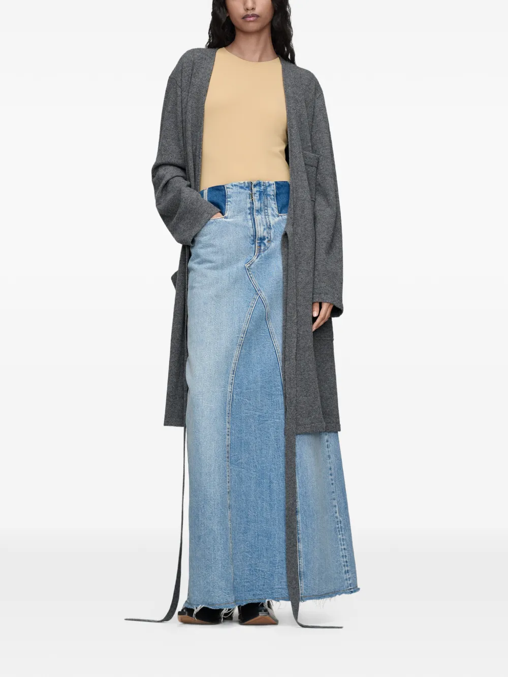 Maison Margiela Gebreid vest met wikkelstijl Grijs