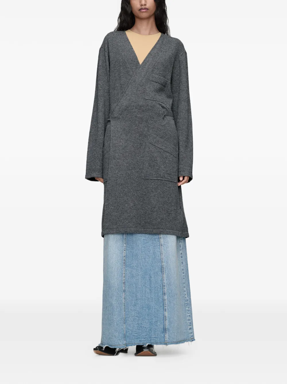 Maison Margiela Gebreid vest met wikkelstijl Grijs
