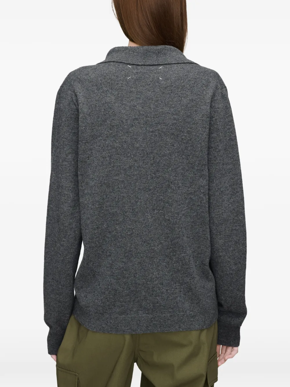 Maison Margiela Wollen polotrui met gedrapeerde kraag Grijs
