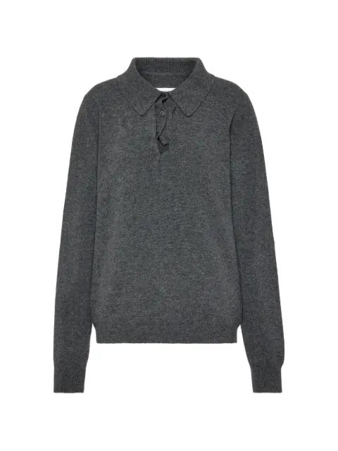 Maison Margiela draped collar wool polo sweater