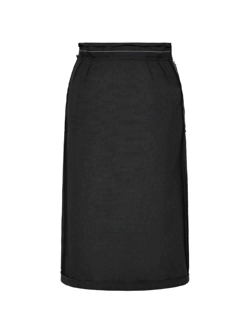 Maison Margiela four white stitches pleated midi skirt - Nero
