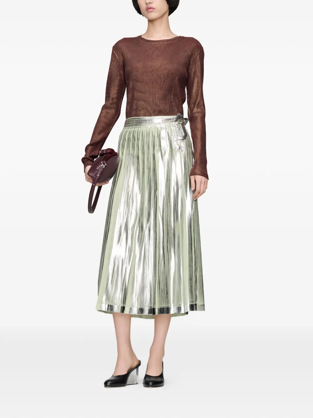 Maison Margiela Plooirok met afwerking Zilver