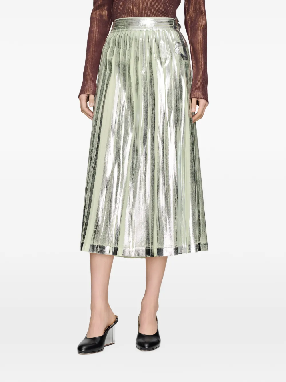 Maison Margiela Plooirok met afwerking Zilver